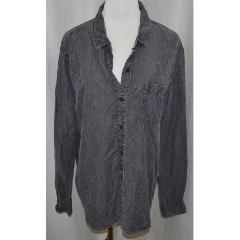 Como Shirt, Women's Size XL, Black, Button Up, RE-Vintage, Long‎ Sleeve, Pocket